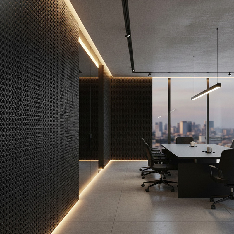 Synthetic rattan cane panel with hexagon weave pattern, smooth handcrafted finish, and multiple opening sizes for walls, cabinets, and door panels.