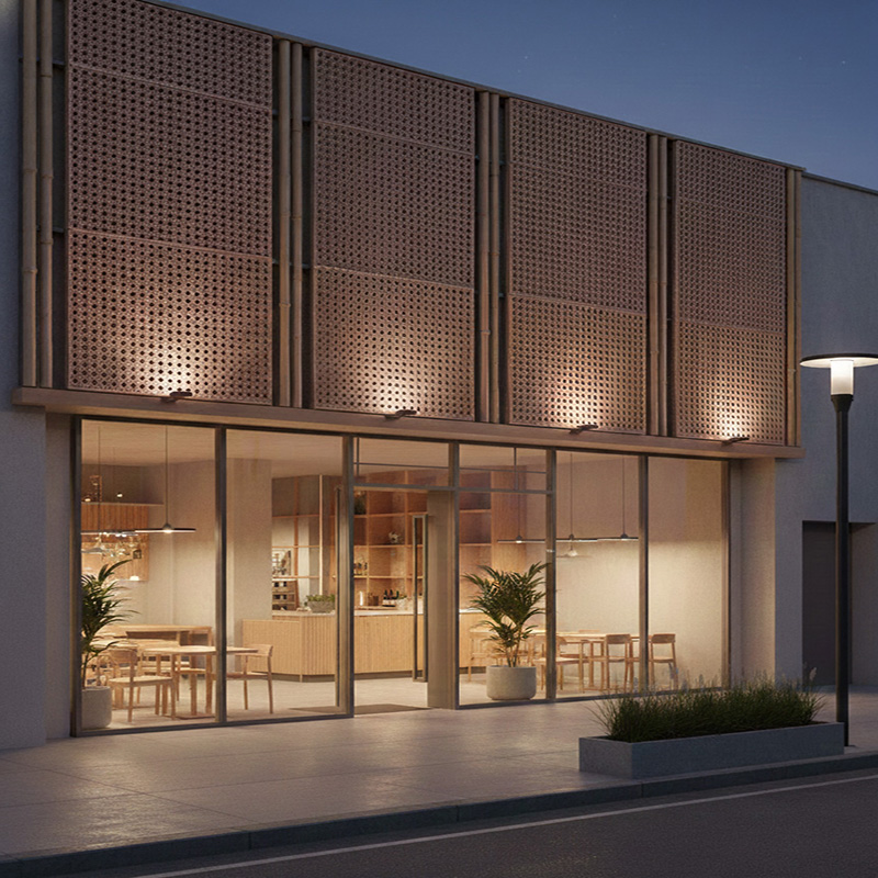 Synthetic rattan cane panel with hexagon weave pattern, smooth handcrafted finish, and multiple opening sizes for walls, cabinets, and door panels.