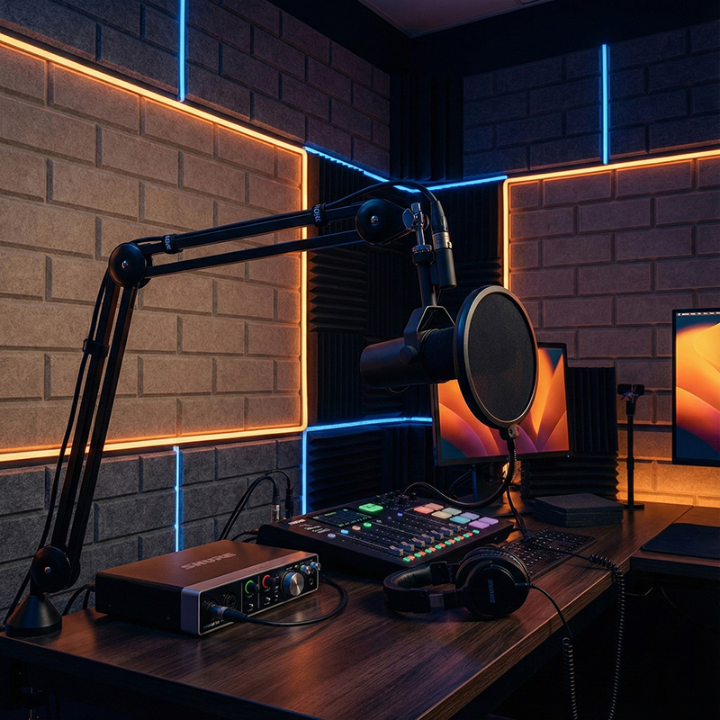 Brick pattern grooved acoustic wall panel made from polyester fiber for sound absorption and decorative interior walls.