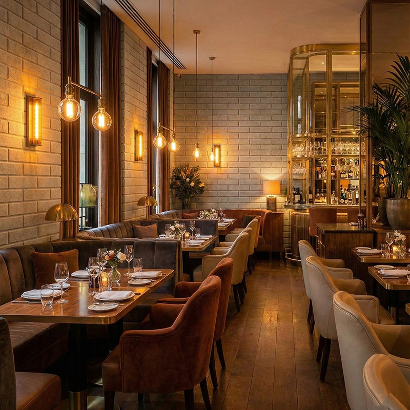 Brick pattern grooved acoustic wall panel made from polyester fiber for sound absorption and decorative interior walls.