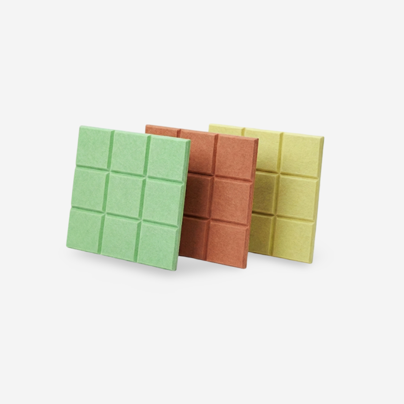 ACUFORMS CFMHLVS7 square grooved acoustic wall panel made from PET felt for sound absorption in modern interiors