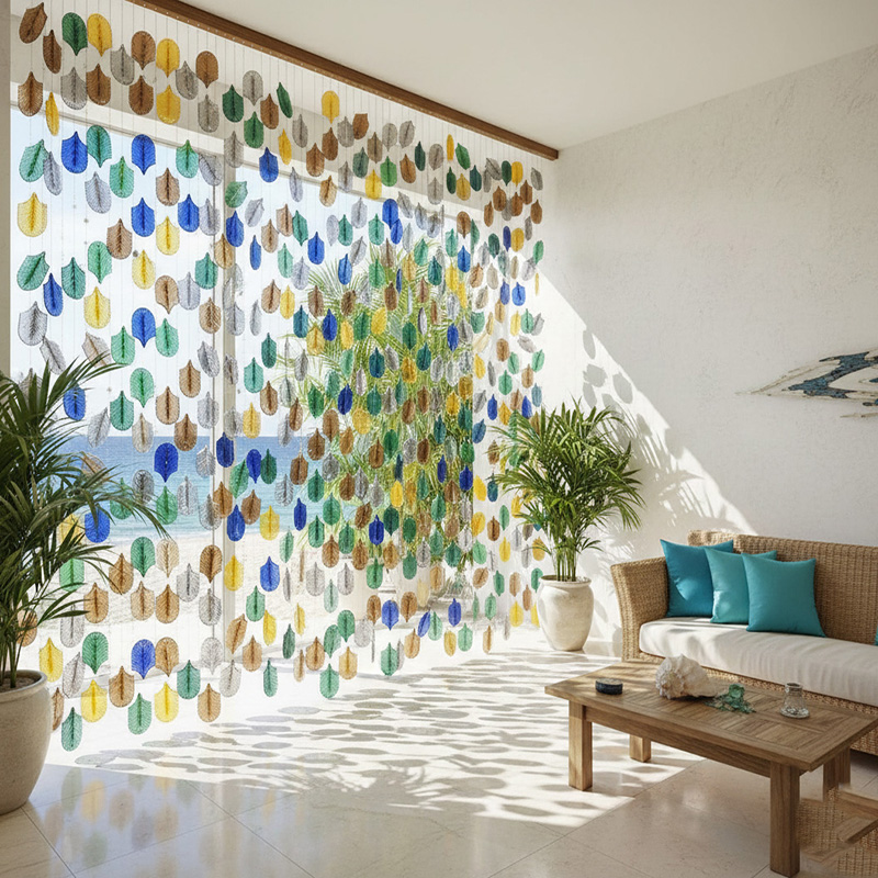Glossy multicolored decorative glass leaf tiles for modern wall décor and feature wall applications