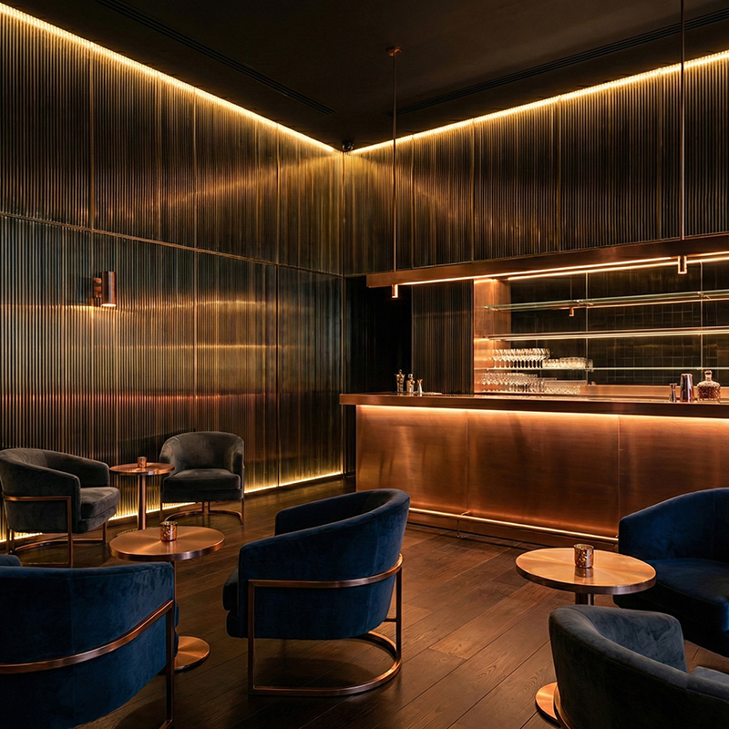 GLASMETRA CFVFGP Vistaline fluted glass panel with vertical ribbed texture for modern interior glass wall panels and partitions