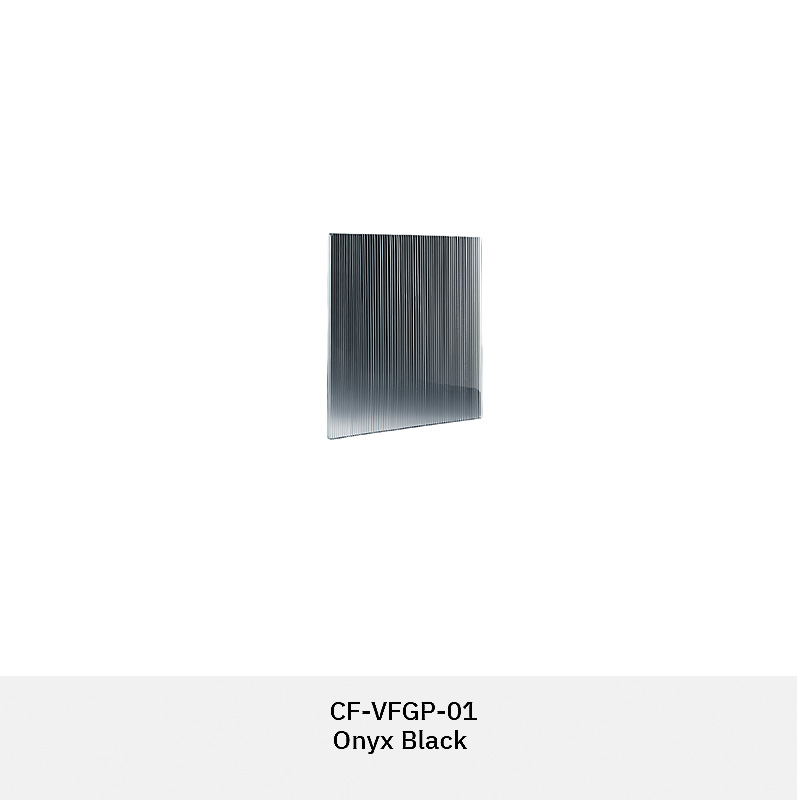 GLASMETRA CFVFGP Vistaline fluted glass panel with vertical ribbed texture for modern interior glass wall panels and partitions