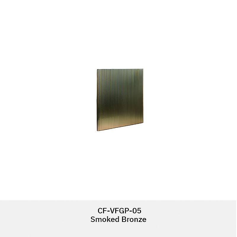 GLASMETRA CFVFGP Vistaline fluted glass panel with vertical ribbed texture for modern interior glass wall panels and partitions
