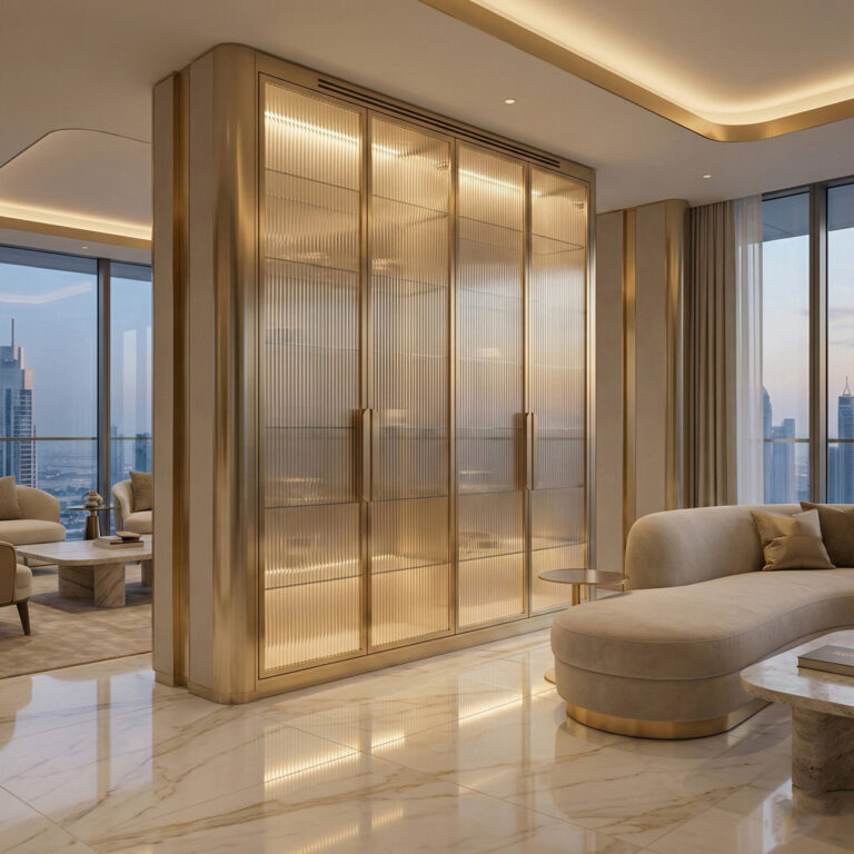 Brass Frame Fluted Glass Panels: Luxury Interior Trend 2026