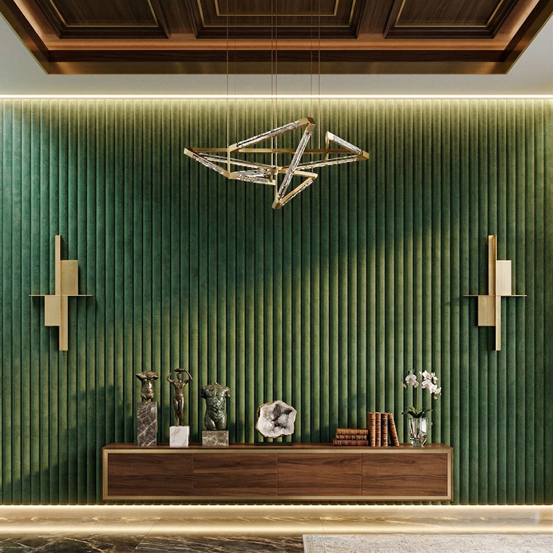 3D corrugation acoustic wall panel made of polyester fiber for sound absorption and modern interior wall design