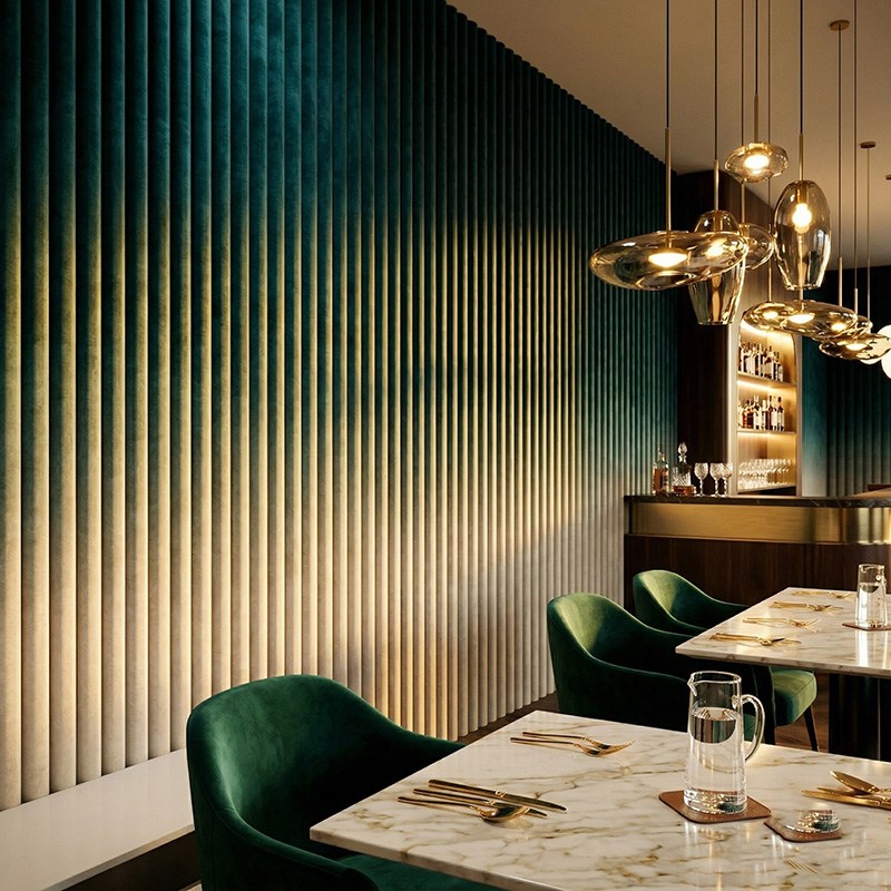 3D corrugation acoustic wall panel made of polyester fiber for sound absorption and modern interior wall design