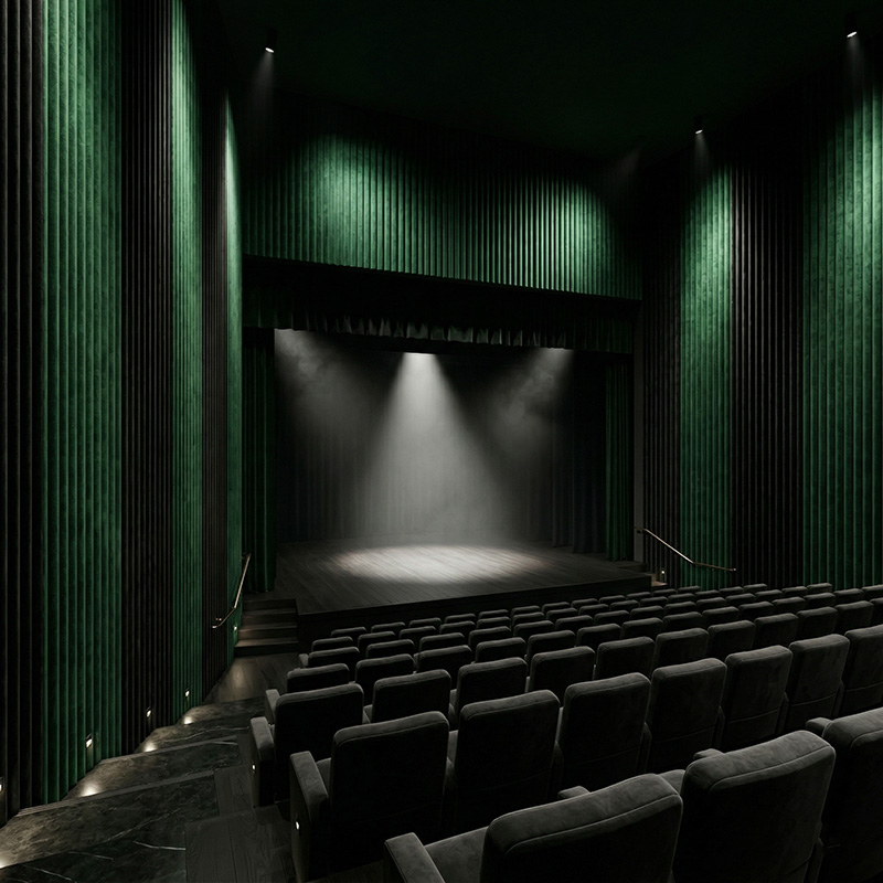 3D corrugation acoustic wall panel made of polyester fiber for sound absorption and modern interior wall design