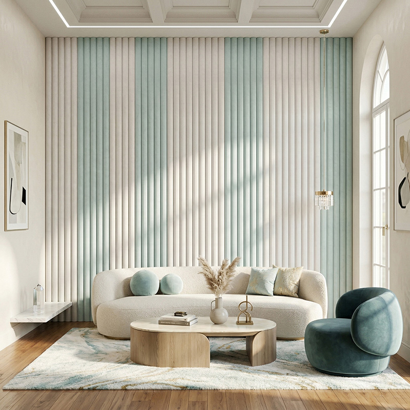 3D corrugation acoustic wall panel made of polyester fiber for sound absorption and modern interior wall design