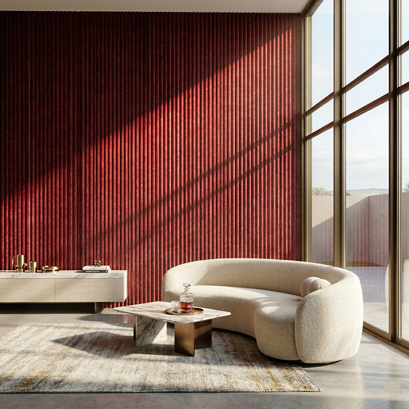 3D corrugation acoustic wall panel made of polyester fiber for sound absorption and modern interior wall design