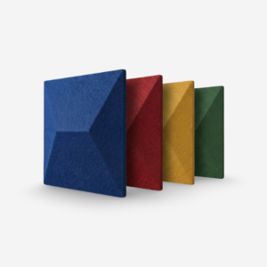 3D stars acoustic wall panel blue polyester fiber decorative sound absorbing panel modern interior design
