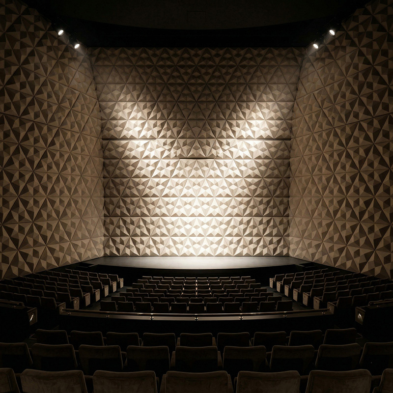 3D Wushan Mountain acoustic wall panels in modern interior with sound absorbing decorative polyester fiber design