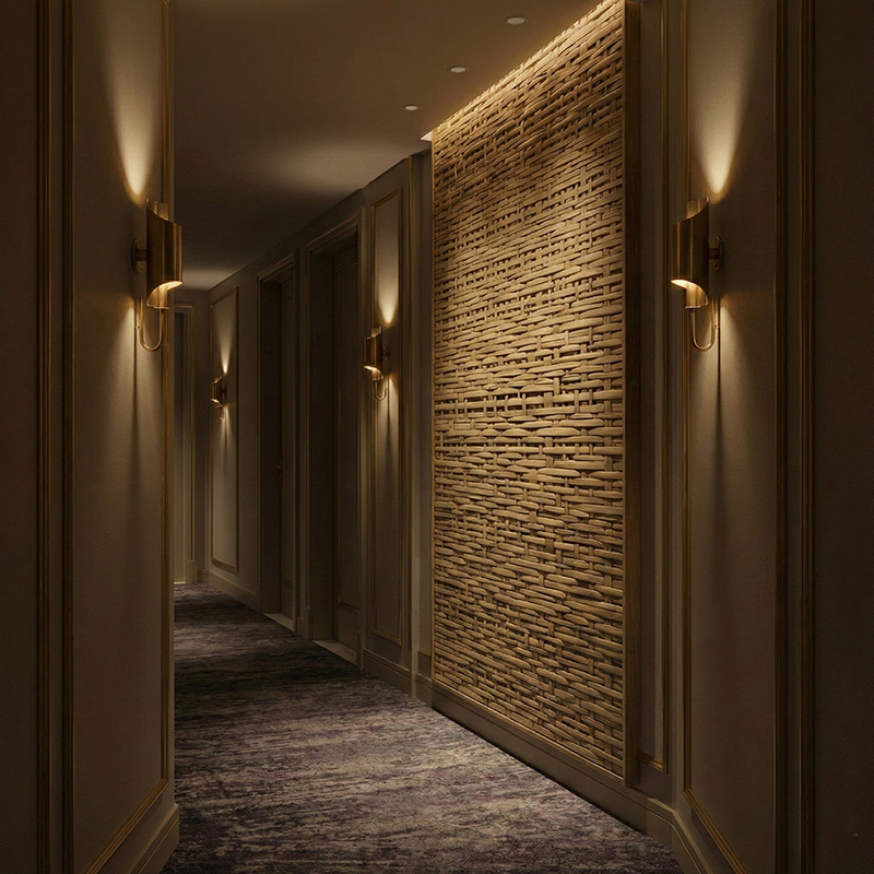 Dense irregular 3D woven synthetic rattan wall panel in HDPE for luxury interior wall cladding and partitions.