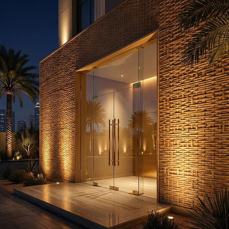 Dense irregular 3D woven synthetic rattan wall panel in HDPE for luxury interior wall cladding and partitions.