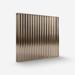 Browns interlayer fluted glass panel with reeded texture and vertical ribbed design for modern interior glass partitions