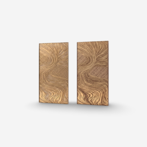 Glasmetra CFDLGP wavy decorative laminated glass panel with brass etched metal interlayer for luxury interior partition and feature wall
