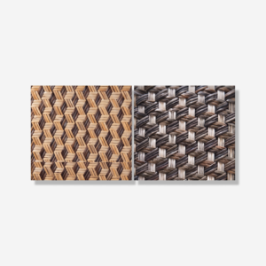 RATTANA-P17T Triple Cross Synthetic Rattan Wall Panel with HDPE woven pattern for decorative interior wall cladding and feature walls.