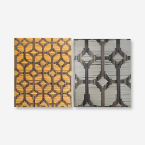 Batik Synthetic Rattan Wall Panel in premium HDPE with a geometric weave. Ideal for decorative interior walls and partitions.