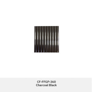 Finis fluted glass panel with vertical ribbed reeded texture used as an interior glass wall panel in a modern space