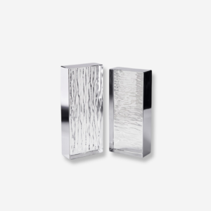 ORNVITRUM-CFRTGB Ripple Textured Glass Block with a flowing textured surface for decorative interior applications.